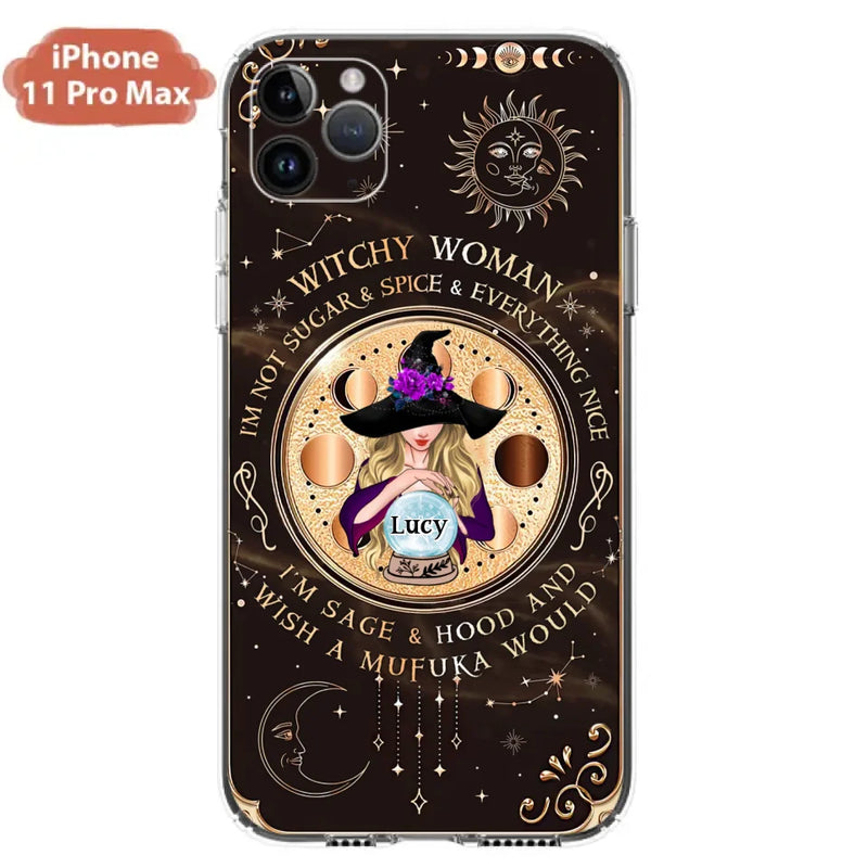 Personalized Witchy Woman Phone Case - Gift Idea For Witch/Friends/Birthday/Halloween Day - I'm Not Sugar & Spice & Everything Nice - Case For iPhone/Samsung
