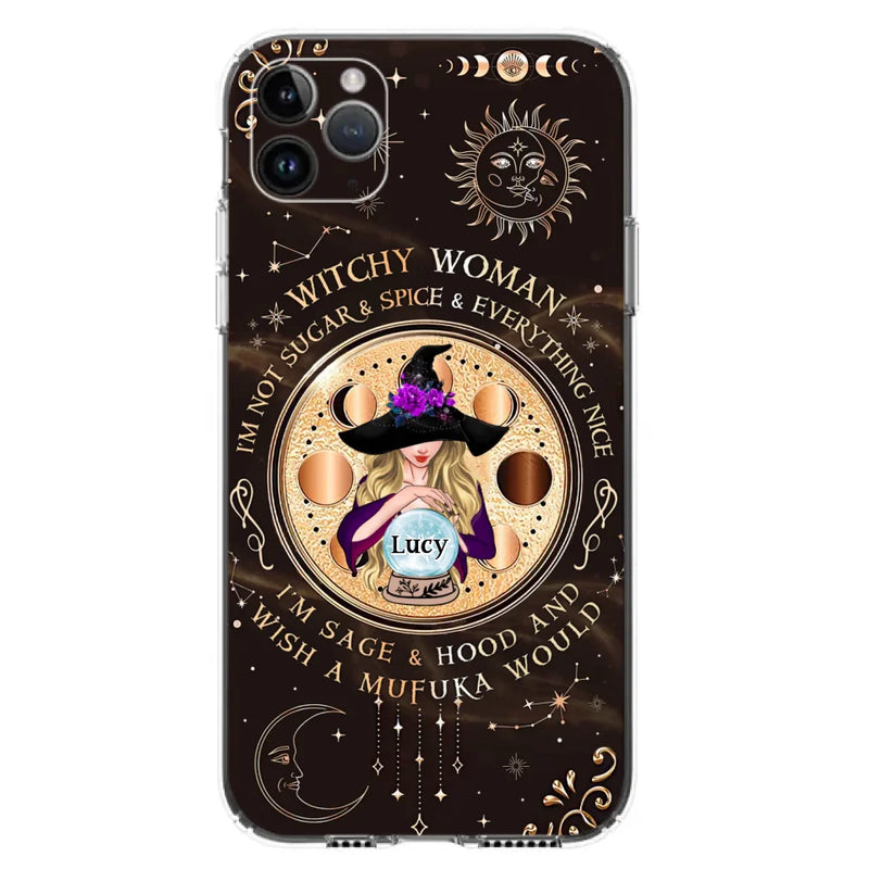 Personalized Witchy Woman Phone Case - Gift Idea For Witch/Friends/Birthday/Halloween Day - I'm Not Sugar & Spice & Everything Nice - Case For iPhone/Samsung