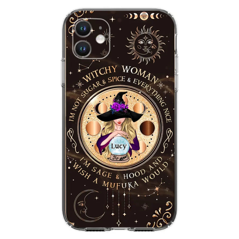 Personalized Witchy Woman Phone Case - Gift Idea For Witch/Friends/Birthday/Halloween Day - I'm Not Sugar & Spice & Everything Nice - Case For iPhone/Samsung