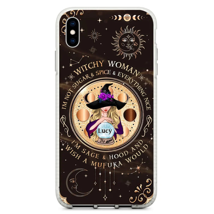 Custom Personalized Witchy Woman Phone Case - Gift Idea For Witch/ Friends/ Birthday/ Halloween Day - I'm Not Sugar & Spice & Everything Nice - Case For iPhone/Samsung