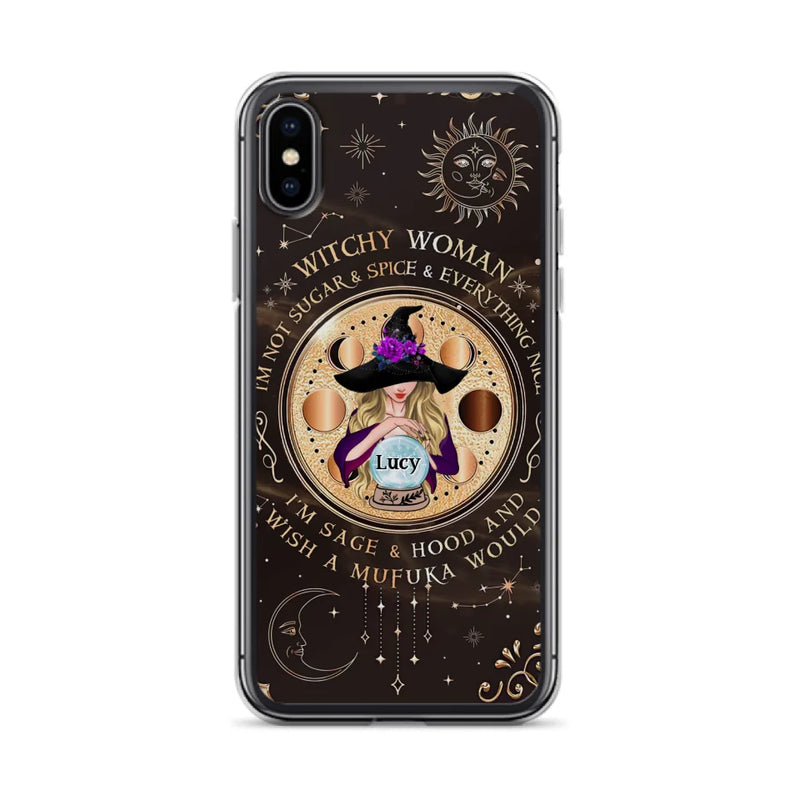 Personalized Witchy Woman Phone Case - Gift Idea For Witch/Friends/Birthday/Halloween Day - I'm Not Sugar & Spice & Everything Nice - Case For iPhone/Samsung