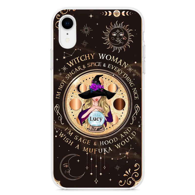 Personalized Witchy Woman Phone Case - Gift Idea For Witch/Friends/Birthday/Halloween Day - I'm Not Sugar & Spice & Everything Nice - Case For iPhone/Samsung