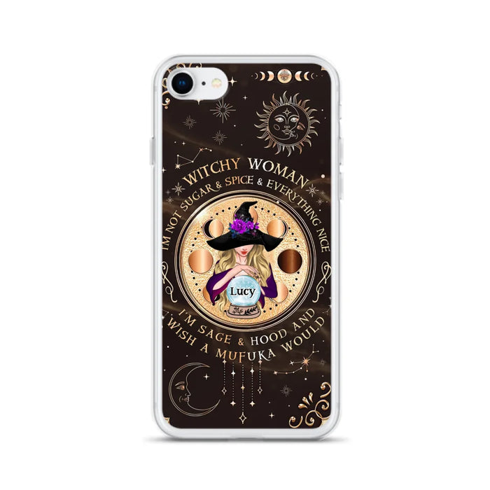 Custom Personalized Witchy Woman Phone Case - Gift Idea For Witch/ Friends/ Birthday/ Halloween Day - I'm Not Sugar & Spice & Everything Nice - Case For iPhone/Samsung