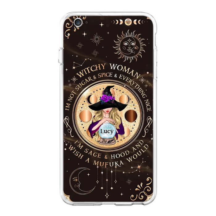 Custom Personalized Witchy Woman Phone Case - Gift Idea For Witch/ Friends/ Birthday/ Halloween Day - I'm Not Sugar & Spice & Everything Nice - Case For iPhone/Samsung