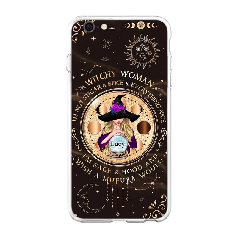 Personalized Witchy Woman Phone Case - Gift Idea For Witch/Friends/Birthday/Halloween Day - I'm Not Sugar & Spice & Everything Nice - Case For iPhone/Samsung