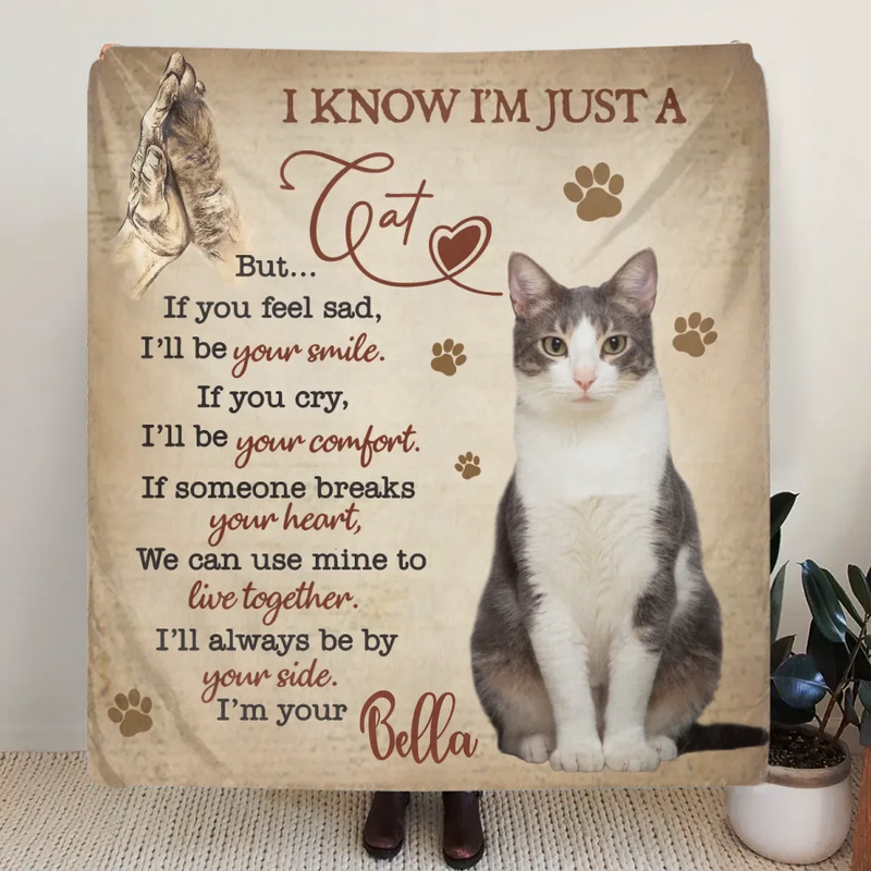Personalized Cat Quilt/Fleece Throw Blanket - Upload Photo - Gift Idea For Cat Lover - I'lI Always Be By Your Side