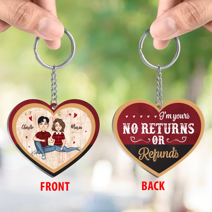 Custom Personalized Couple Acrylic Keychain - Gift Idea For Couple - Gift For Him/Her - I'm Your No Returns Or Refunds