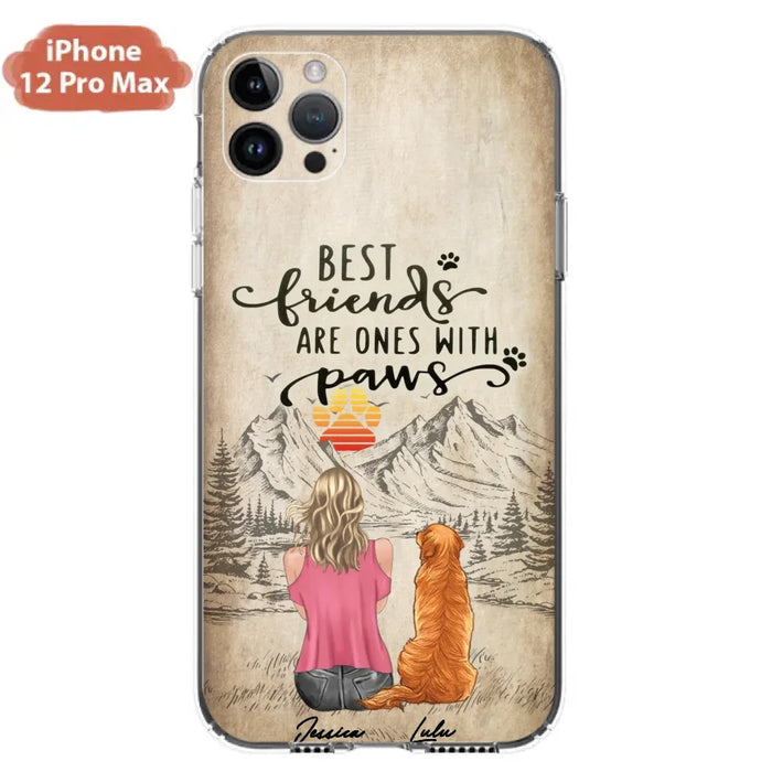 Custom Personalized Dog Mom Phone Case - Upto 5 Dogs - Gift Idea For Mother's Day/Dog Lovers - Best Friends Are Ones With Paws - Case For iPhone And Samsung