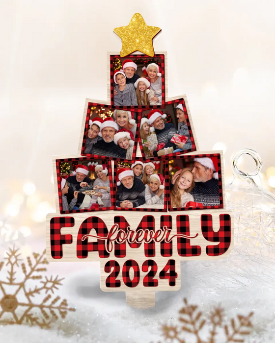 Custom Personalized Family Photo Tree Topper - Christmas Gift Idea for Family - Family Forever