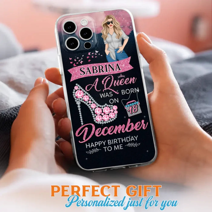 Custom Personalized Birthday Queen Phone Case - Gift Idea For Friends/Birthday - A Queen Was Born - Case for iPhone/Samsung