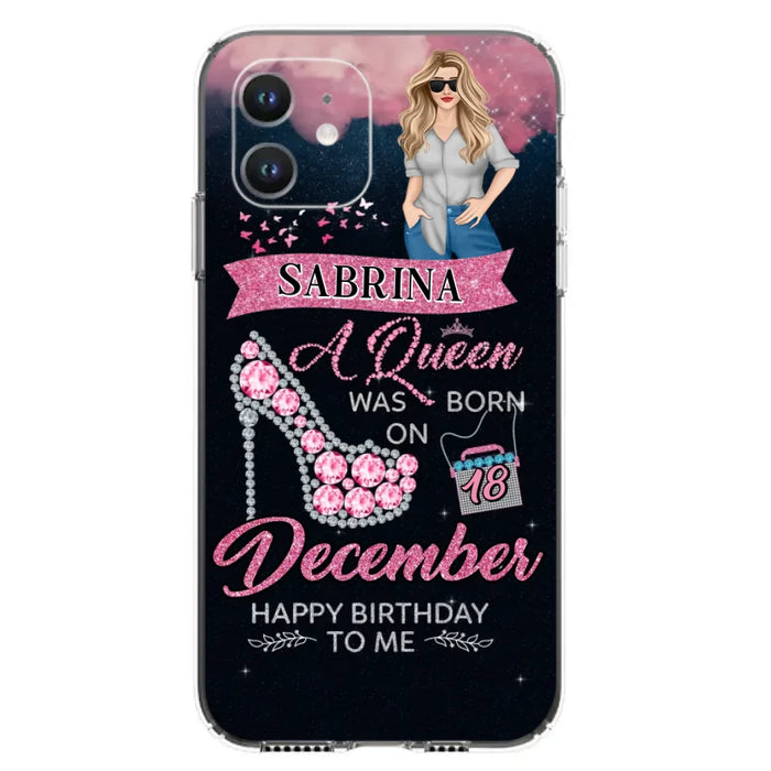 Custom Personalized Birthday Queen Phone Case - Gift Idea For Friends/Birthday - A Queen Was Born - Case for iPhone/Samsung