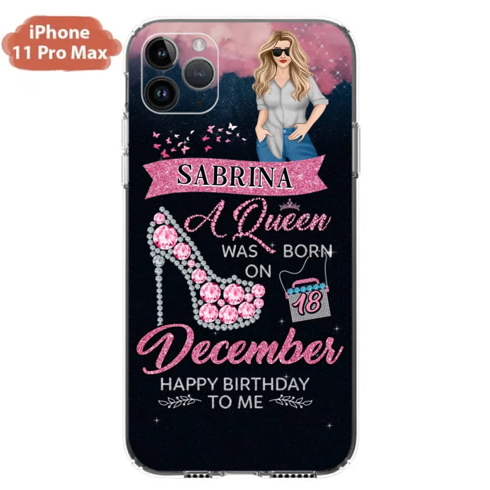 Custom Personalized Birthday Queen Phone Case - Gift Idea For Friends/Birthday - A Queen Was Born - Case for iPhone/Samsung