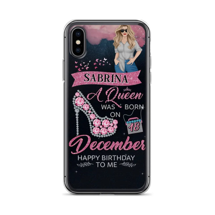 Custom Personalized Birthday Queen Phone Case - Gift Idea For Friends/Birthday - A Queen Was Born - Case for iPhone/Samsung