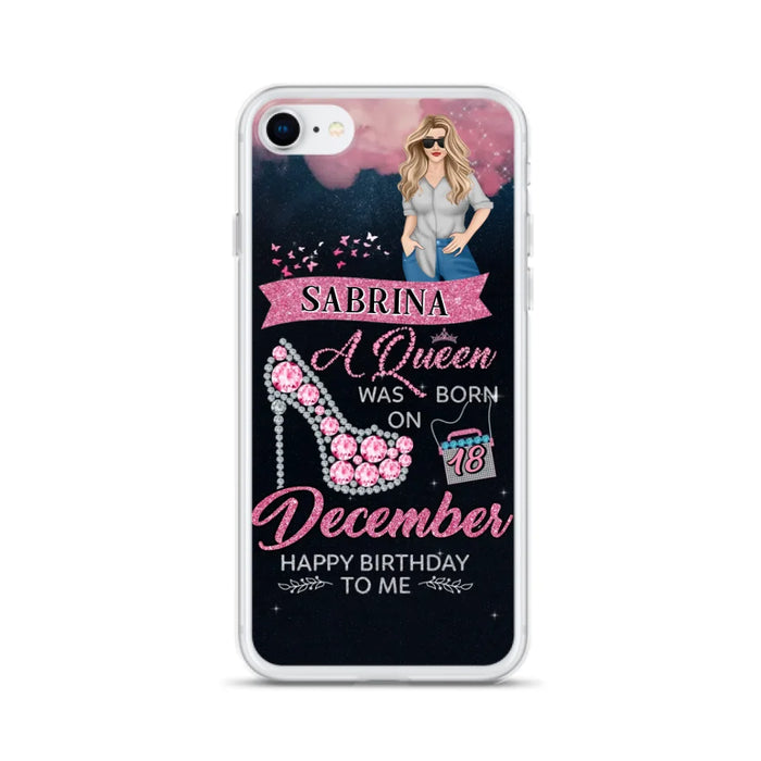 Custom Personalized Birthday Queen Phone Case - Gift Idea For Friends/Birthday - A Queen Was Born - Case for iPhone/Samsung