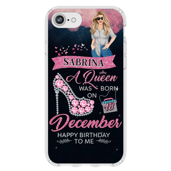 Custom Personalized Birthday Queen Phone Case - Gift Idea For Friends/Birthday - A Queen Was Born - Case for iPhone/Samsung