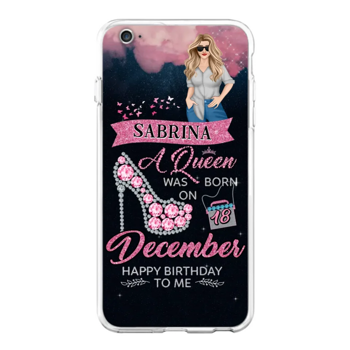 Custom Personalized Birthday Queen Phone Case - Gift Idea For Friends/Birthday - A Queen Was Born - Case for iPhone/Samsung