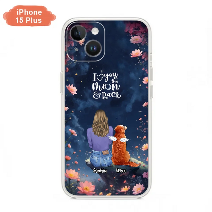 Custom Personalized Pet Phone Case - Gift Idea For Dog/ Cat/ Rabbit Owner - Case For iPhone/ Samsung - I Love You To The Moon & Back