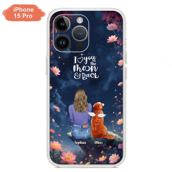 Custom Personalized Pet Phone Case - Gift Idea For Dog/ Cat/ Rabbit Owner - Case For iPhone/ Samsung - I Love You To The Moon & Back