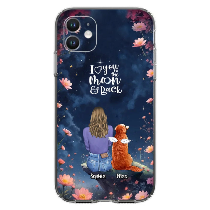 Custom Personalized Pet Phone Case - Gift Idea For Dog/ Cat/ Rabbit Owner - Case For iPhone/ Samsung - I Love You To The Moon & Back