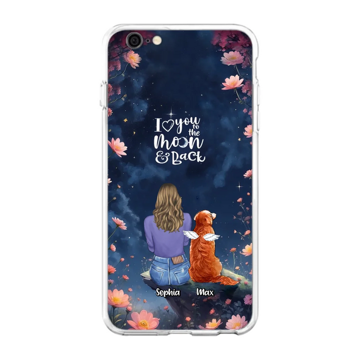 Custom Personalized Pet Phone Case - Gift Idea For Dog/ Cat/ Rabbit Owner - Case For iPhone/ Samsung - I Love You To The Moon & Back