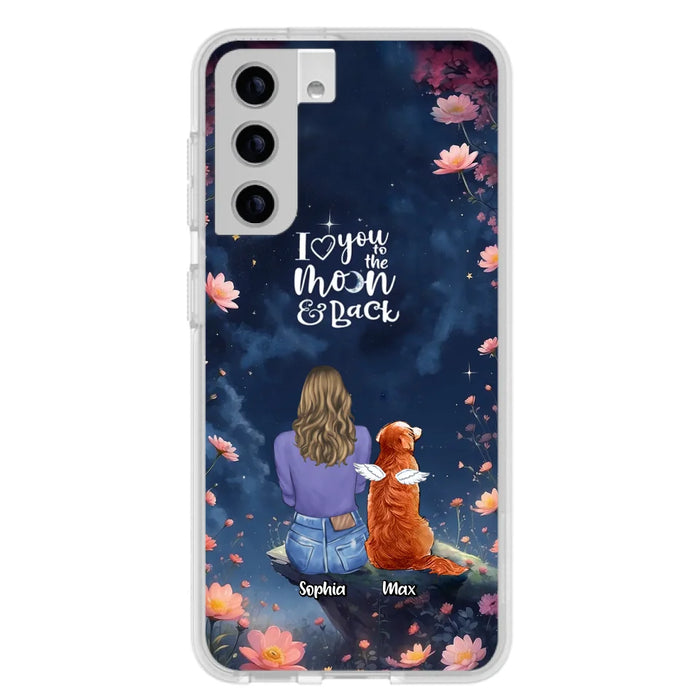 Custom Personalized Pet Phone Case - Gift Idea For Dog/ Cat/ Rabbit Owner - Case For iPhone/ Samsung - I Love You To The Moon & Back