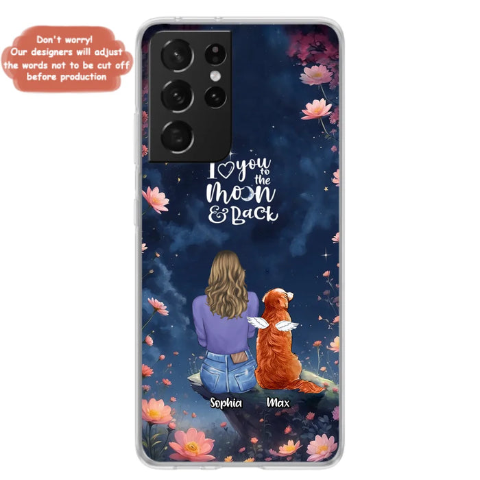 Custom Personalized Pet Phone Case - Gift Idea For Dog/ Cat/ Rabbit Owner - Case For iPhone/ Samsung - I Love You To The Moon & Back