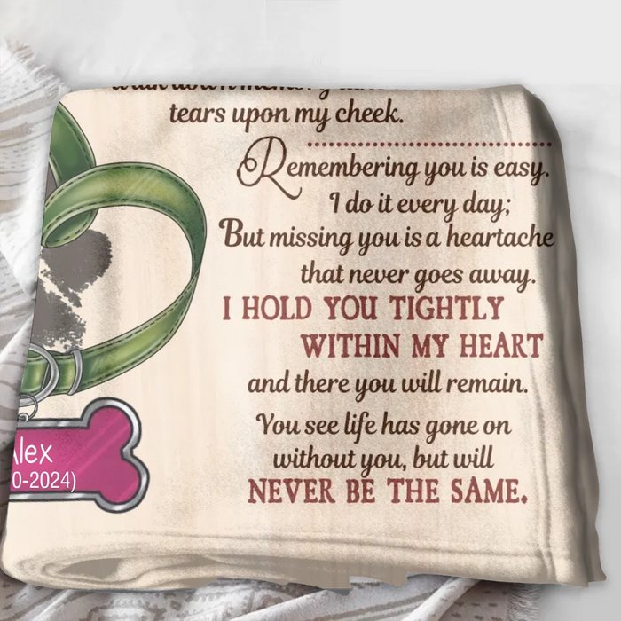 Personalized Memorial Pet Pawprint Fleece Throw/Quilt Blanket - Memorial Gift Idea For Dog/Cat/Pet Lover - The Moment That You Left Me