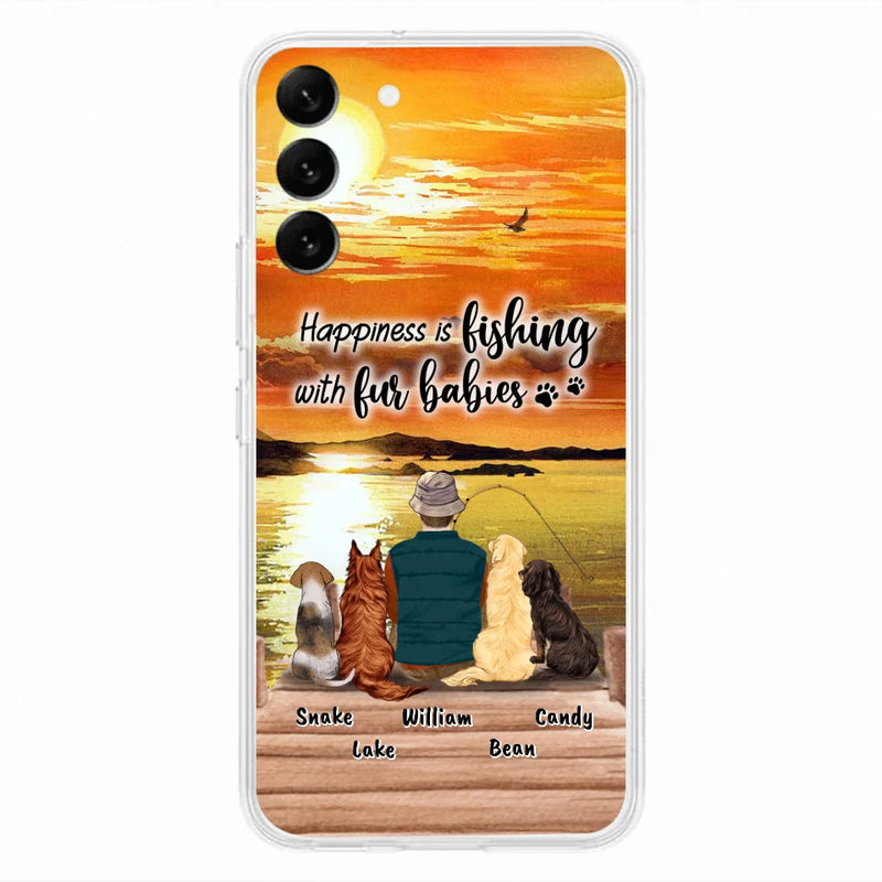 Custom Personalized Fishing Man/Woman Phone Case - Upto 4 Pets - Phone Case For iPhone and Samsung - 4TC88X