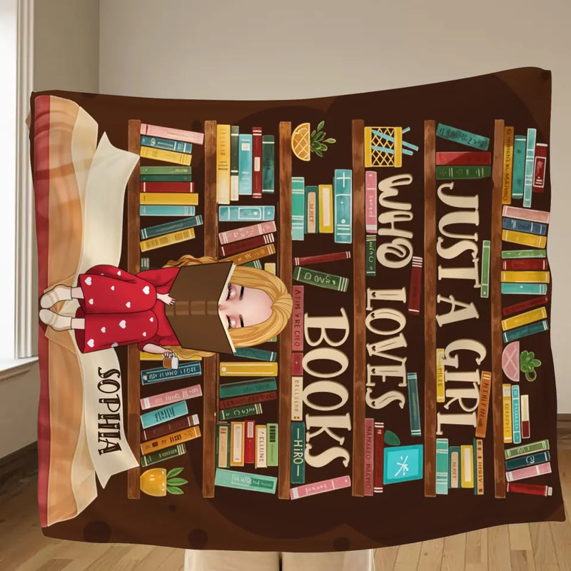 Personalized Reading Girl Quilt/Fleece Throw Blanket - Gift Idea For  Book Lover - Reading Is My Happy Place