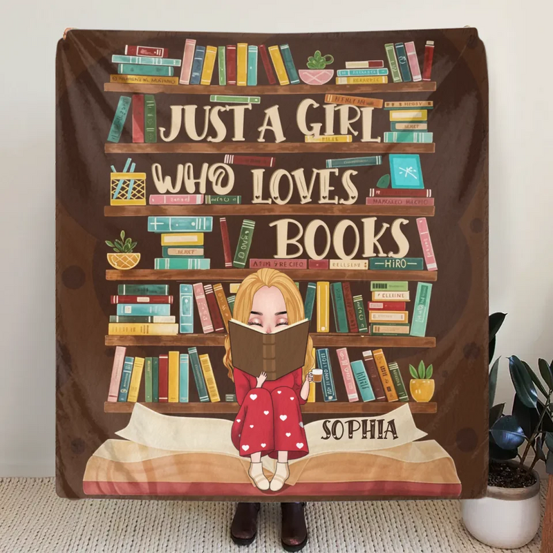 Personalized Reading Girl Quilt/Fleece Throw Blanket - Gift Idea For  Book Lover - Reading Is My Happy Place