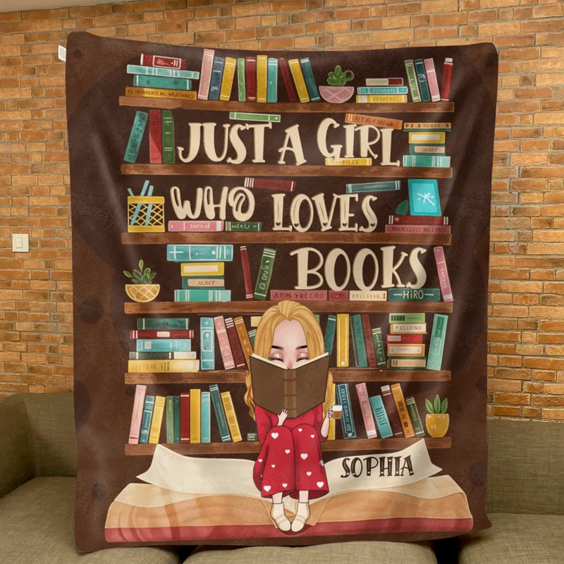 Personalized Reading Girl Quilt/Fleece Throw Blanket - Gift Idea For  Book Lover - Reading Is My Happy Place
