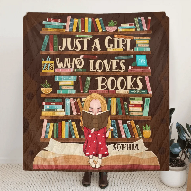 Personalized Reading Girl Quilt/Fleece Throw Blanket - Gift Idea For  Book Lover - Reading Is My Happy Place