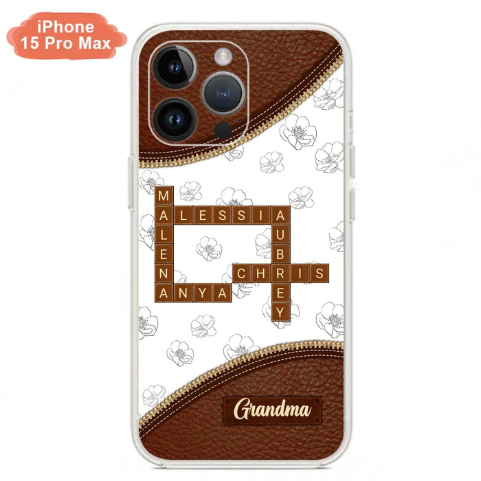 Custom Personalized Grandma Crossword iPhone/ Samsung Case - Gift Idea For Christmas/ Grandma