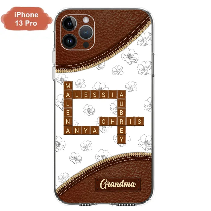 Custom Personalized Grandma Crossword iPhone/ Samsung Case - Gift Idea For Christmas/ Grandma