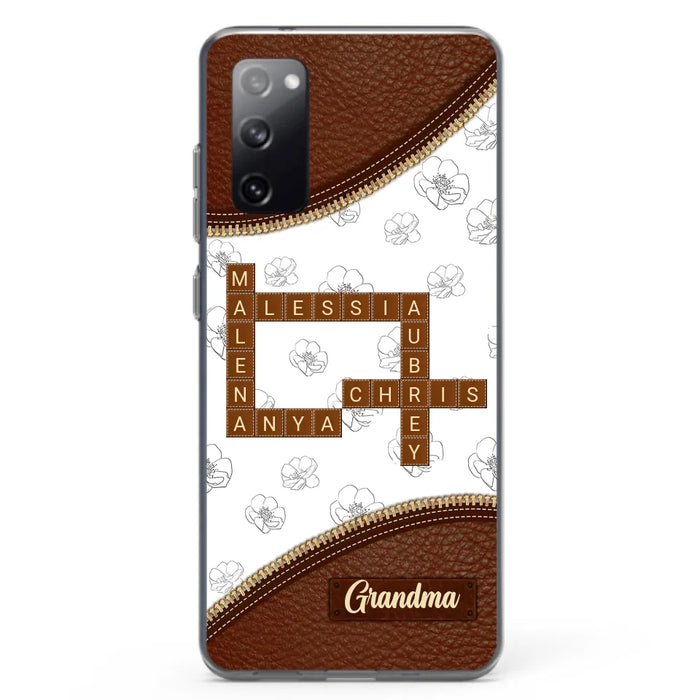 Custom Personalized Grandma Crossword iPhone/ Samsung Case - Gift Idea For Christmas/ Grandma