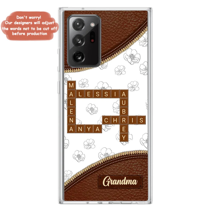 Custom Personalized Grandma Crossword iPhone/ Samsung Case - Gift Idea For Christmas/ Grandma