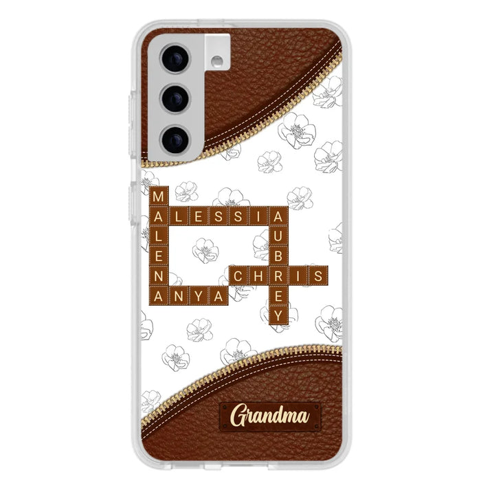 Custom Personalized Grandma Crossword iPhone/ Samsung Case - Gift Idea For Christmas/ Grandma