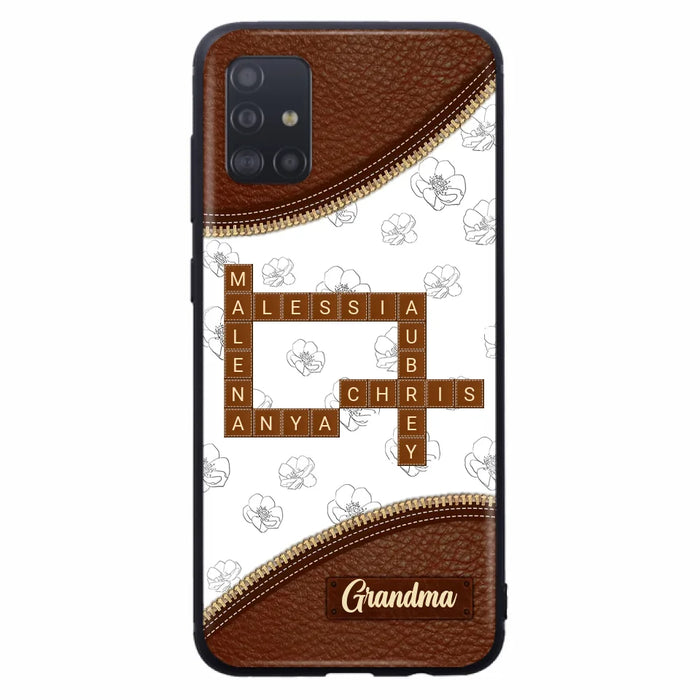 Custom Personalized Grandma Crossword iPhone/ Samsung Case - Gift Idea For Christmas/ Grandma