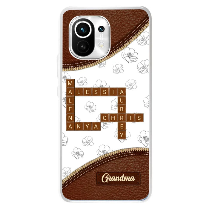 Custom Personalized Grandma Crossword Phone Case For Xiaomi/ Oppo/ Huawei - Gift Idea For Christmas/ Grandma