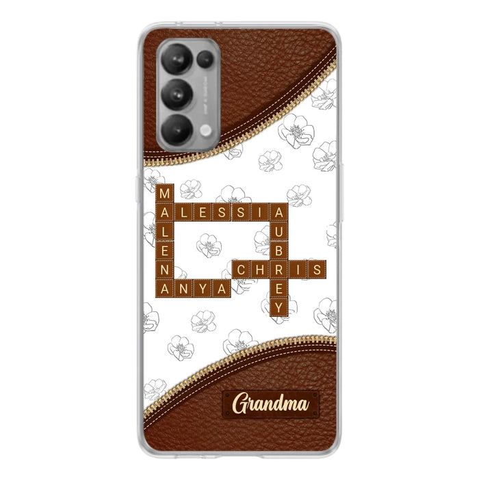 Custom Personalized Grandma Crossword Phone Case For Xiaomi/ Oppo/ Huawei - Gift Idea For Christmas/ Grandma