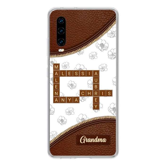 Custom Personalized Grandma Crossword Phone Case For Xiaomi/ Oppo/ Huawei - Gift Idea For Christmas/ Grandma