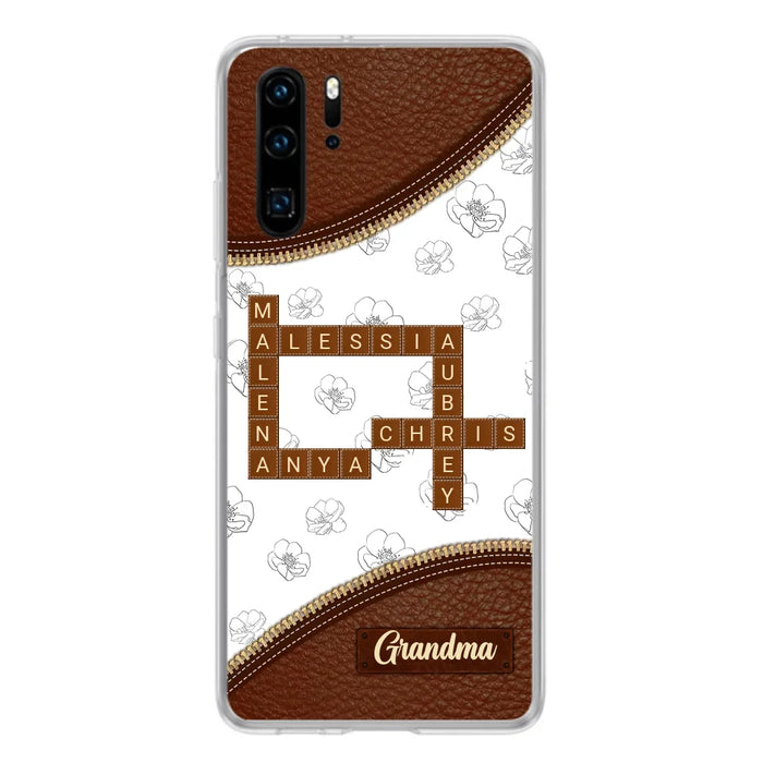 Custom Personalized Grandma Crossword Phone Case For Xiaomi/ Oppo/ Huawei - Gift Idea For Christmas/ Grandma