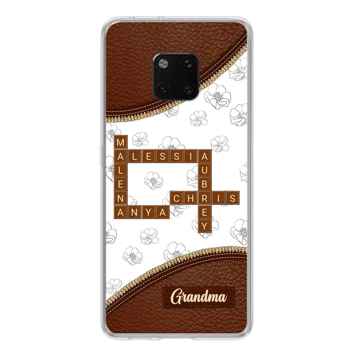 Custom Personalized Grandma Crossword Phone Case For Xiaomi/ Oppo/ Huawei - Gift Idea For Christmas/ Grandma