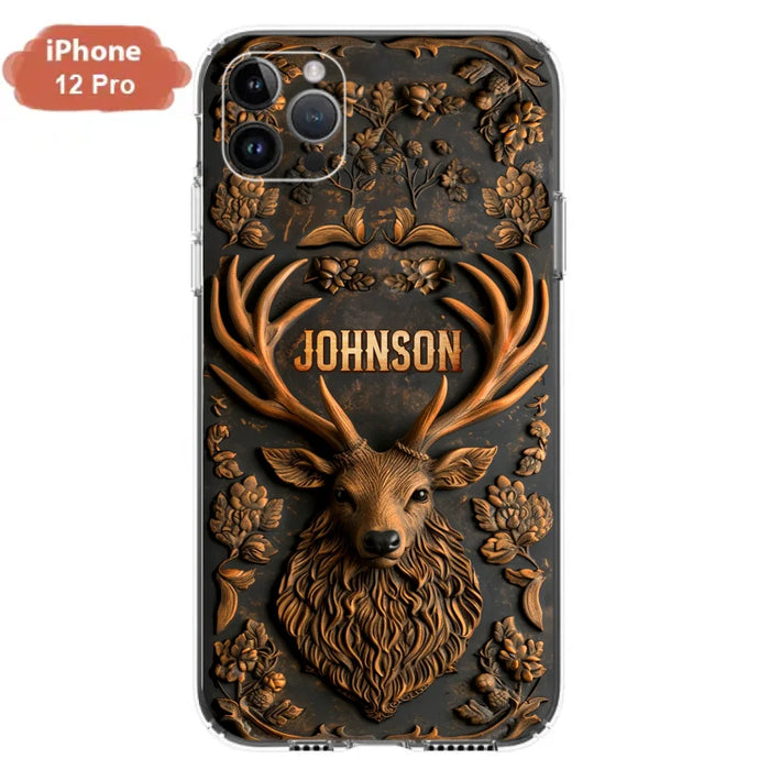 Custom Personalized Deer Hunting 3D Printed Effect Phone Case - Gift Idea For Hunting Lover - Case For iPhone/ Samsung