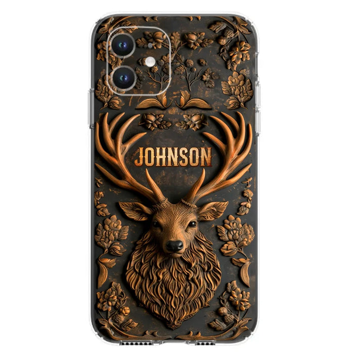 Custom Personalized Deer Hunting 3D Printed Effect Phone Case - Gift Idea For Hunting Lover - Case For iPhone/ Samsung