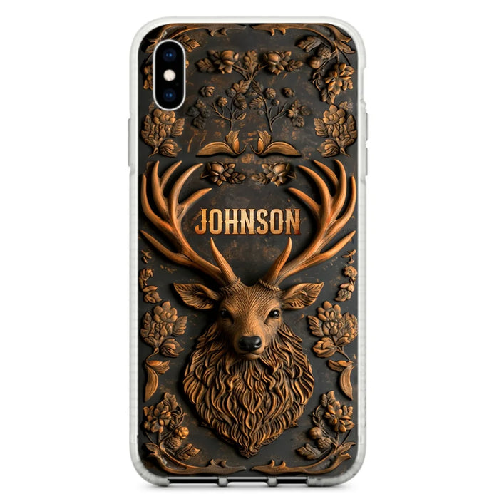 Custom Personalized Deer Hunting 3D Printed Effect Phone Case - Gift Idea For Hunting Lover - Case For iPhone/ Samsung