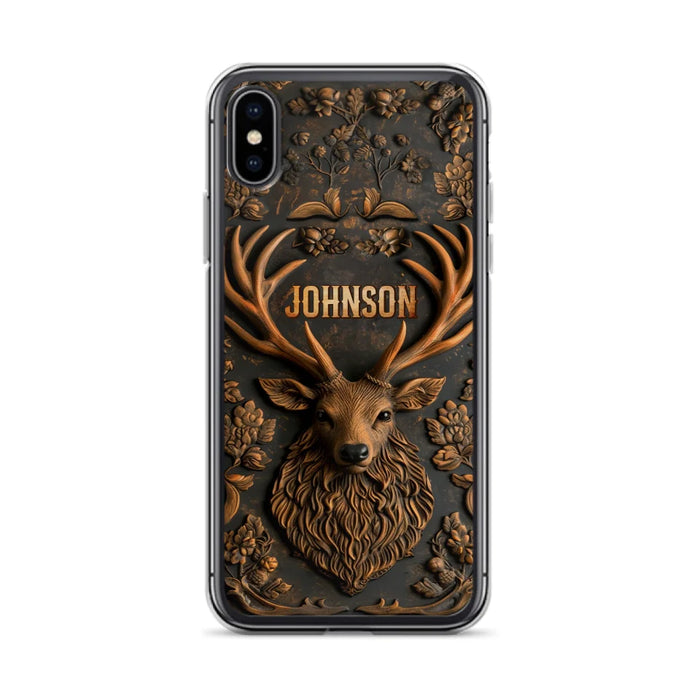 Custom Personalized Deer Hunting 3D Printed Effect Phone Case - Gift Idea For Hunting Lover - Case For iPhone/ Samsung