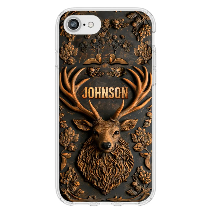 Custom Personalized Deer Hunting 3D Printed Effect Phone Case - Gift Idea For Hunting Lover - Case For iPhone/ Samsung