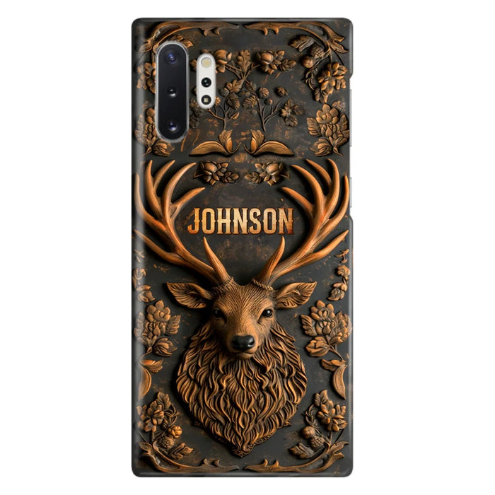 Custom Personalized Deer Hunting 3D Printed Effect Phone Case - Gift Idea For Hunting Lover - Case For iPhone/ Samsung