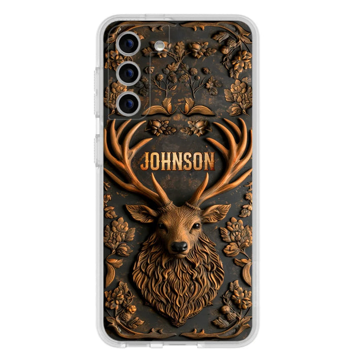 Custom Personalized Deer Hunting 3D Printed Effect Phone Case - Gift Idea For Hunting Lover - Case For iPhone/ Samsung